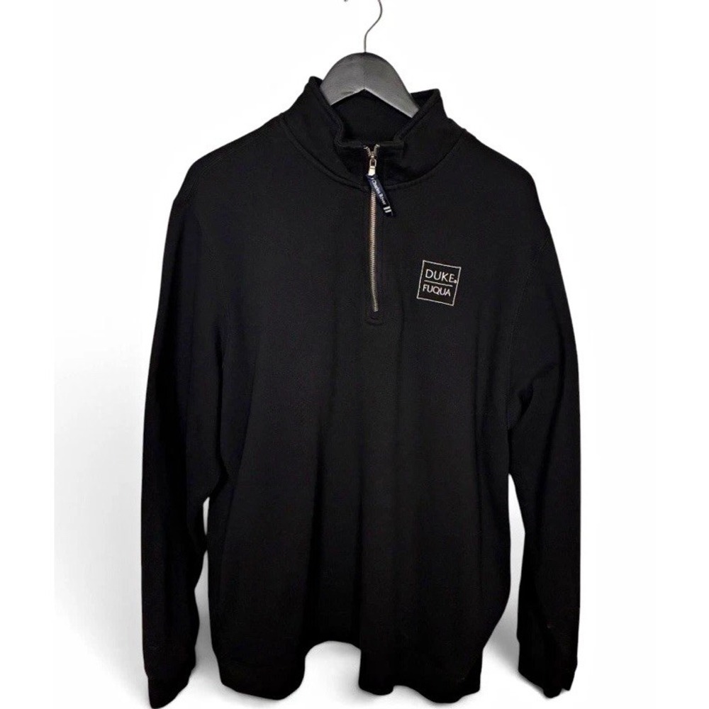 Charles River Apparel Men's Black Fleece 1/4 Zip Mock Neck Duke Fuqua XL